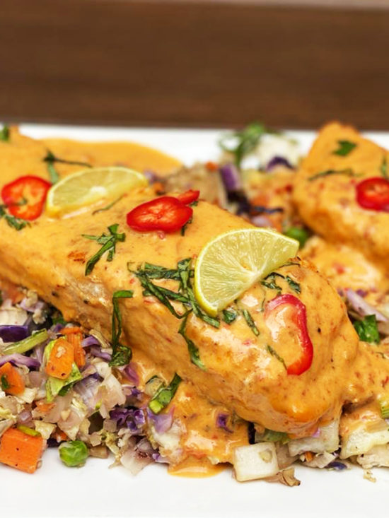 Poached Fish in a Coconut Chilli Lime Sauce Kitchen Chronicles by Aditi